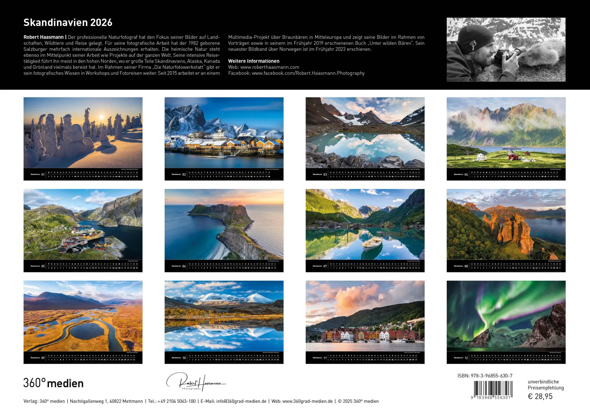 Rückseite: 9783968556307 | Skandinavien Premiumkalender 2026 | Robert Haasmann | Kalender | 14 S.