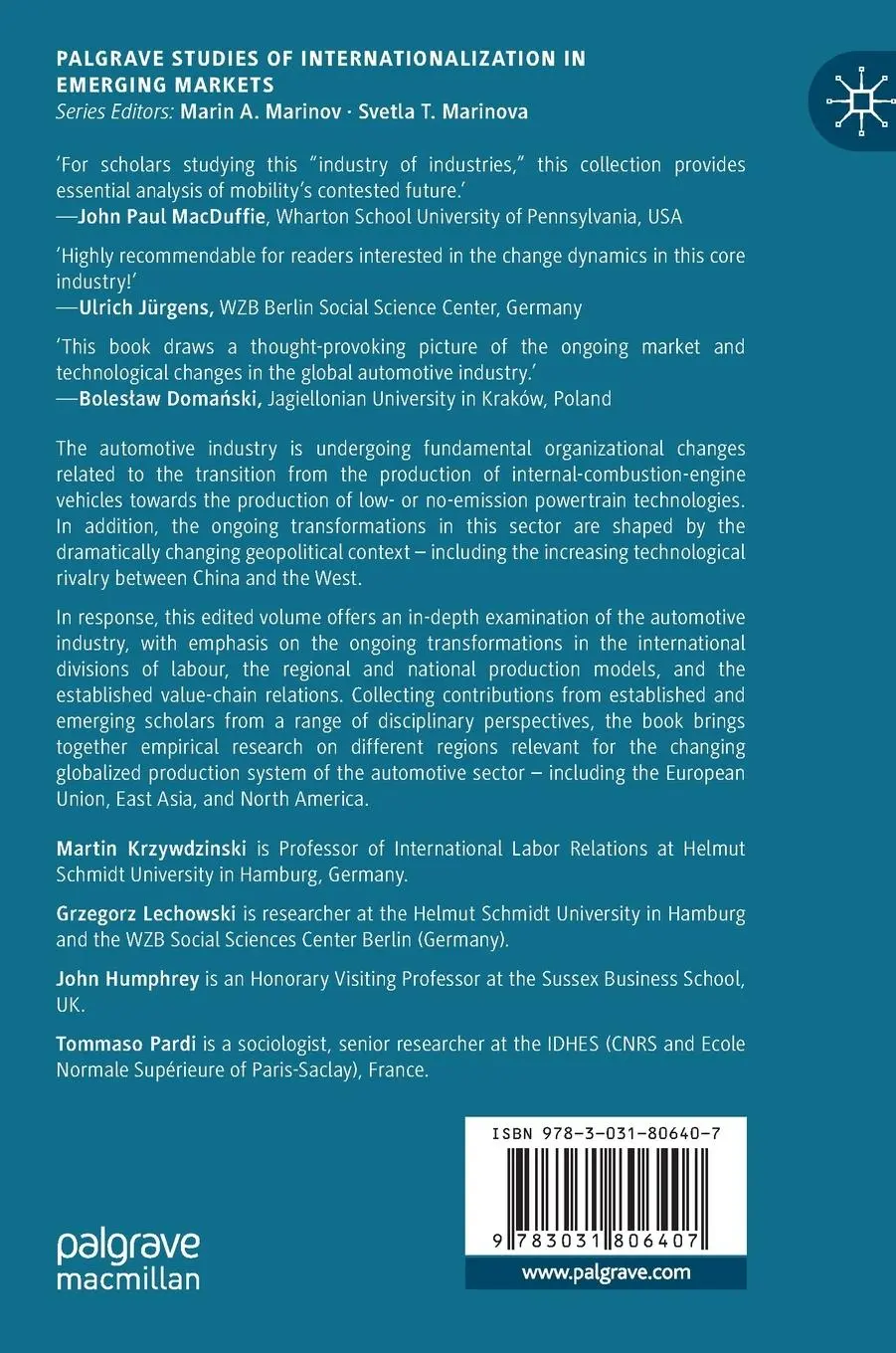 Rückseite: 9783031806407 | Global Shifts in the Automotive Sector | Martin Krzywdzinski (u. a.)