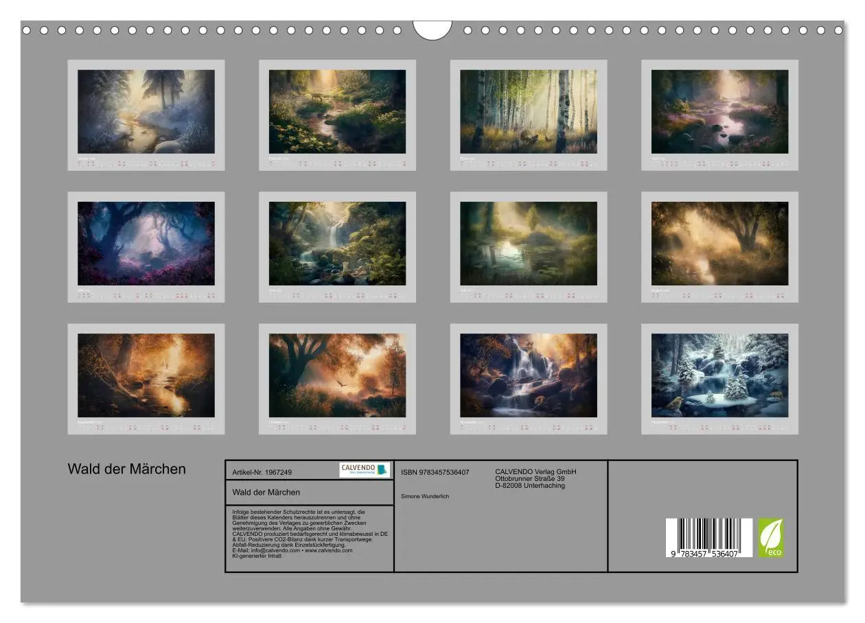 Bild: 9783457536407 | Wald der Märchen (Wandkalender 2026 DIN A3 quer), CALVENDO...