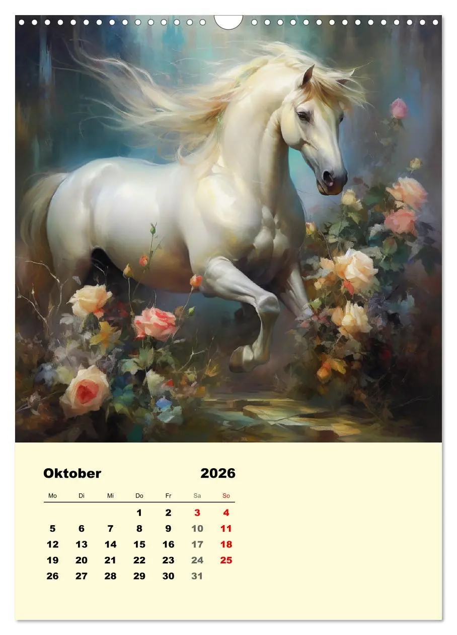 Bild: 9783516316407 | Pferde im romantischen Barockstil (Wandkalender 2026 DIN A3 hoch),...