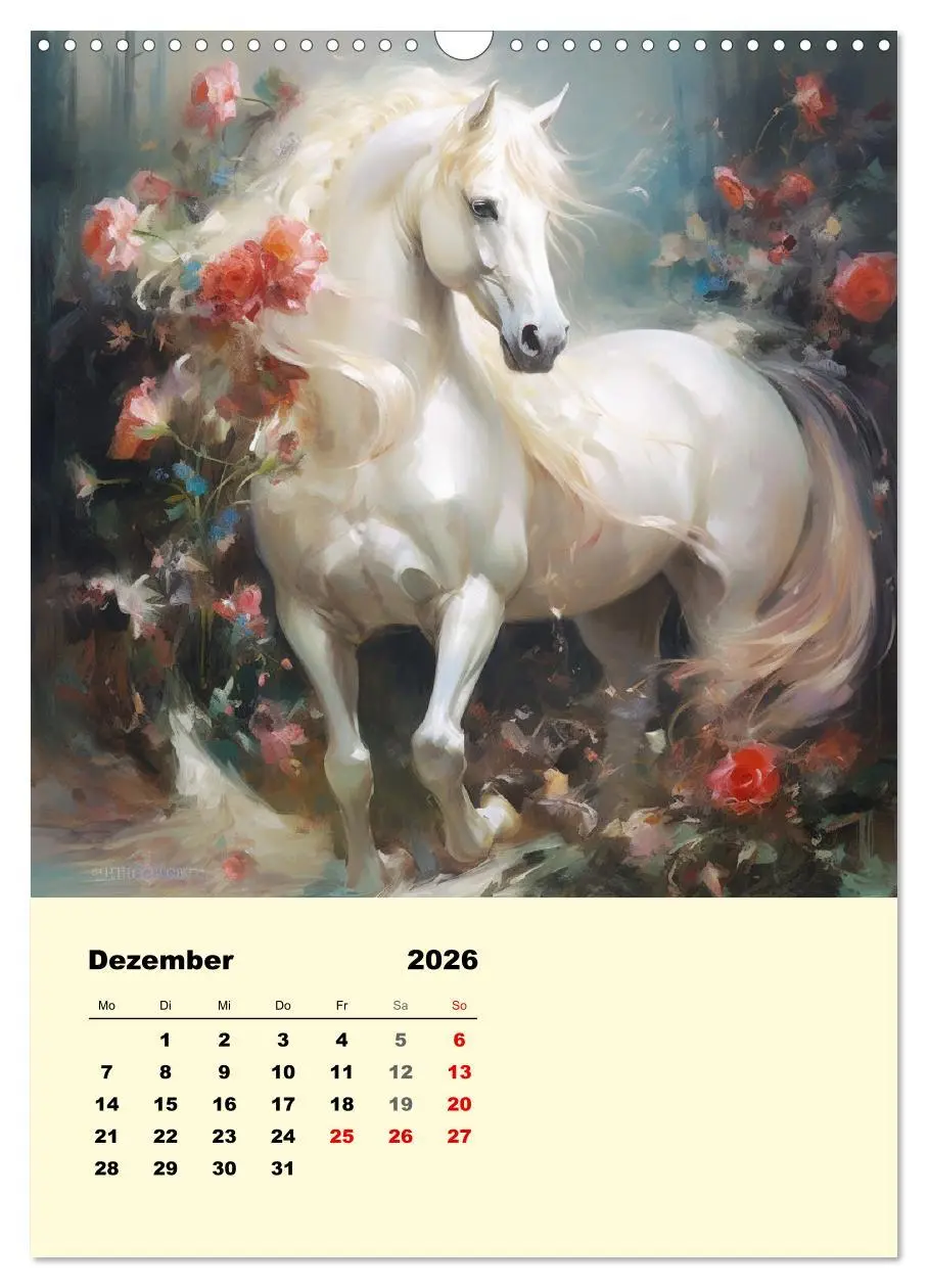 Bild: 9783516316407 | Pferde im romantischen Barockstil (Wandkalender 2026 DIN A3 hoch),...
