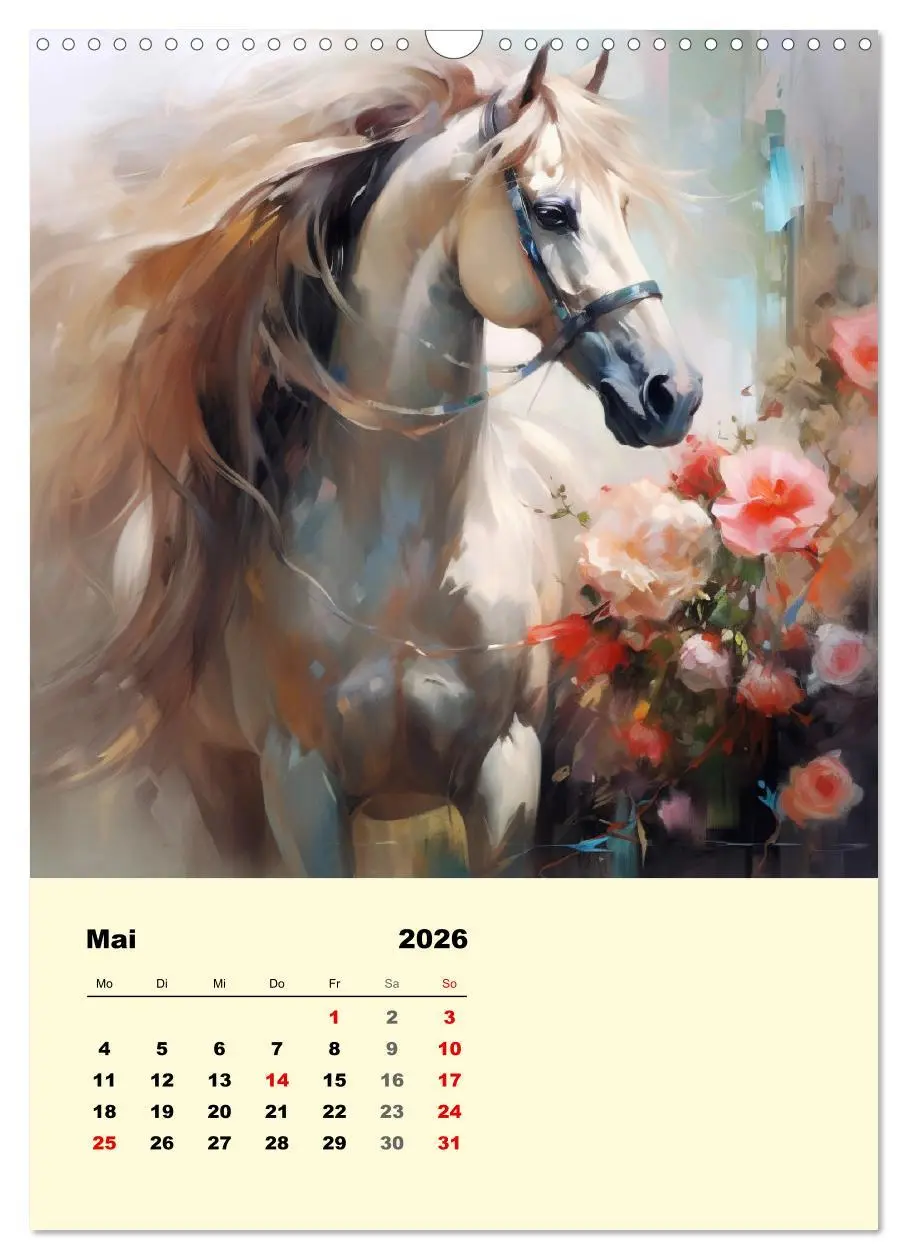 Bild: 9783516316407 | Pferde im romantischen Barockstil (Wandkalender 2026 DIN A3 hoch),...