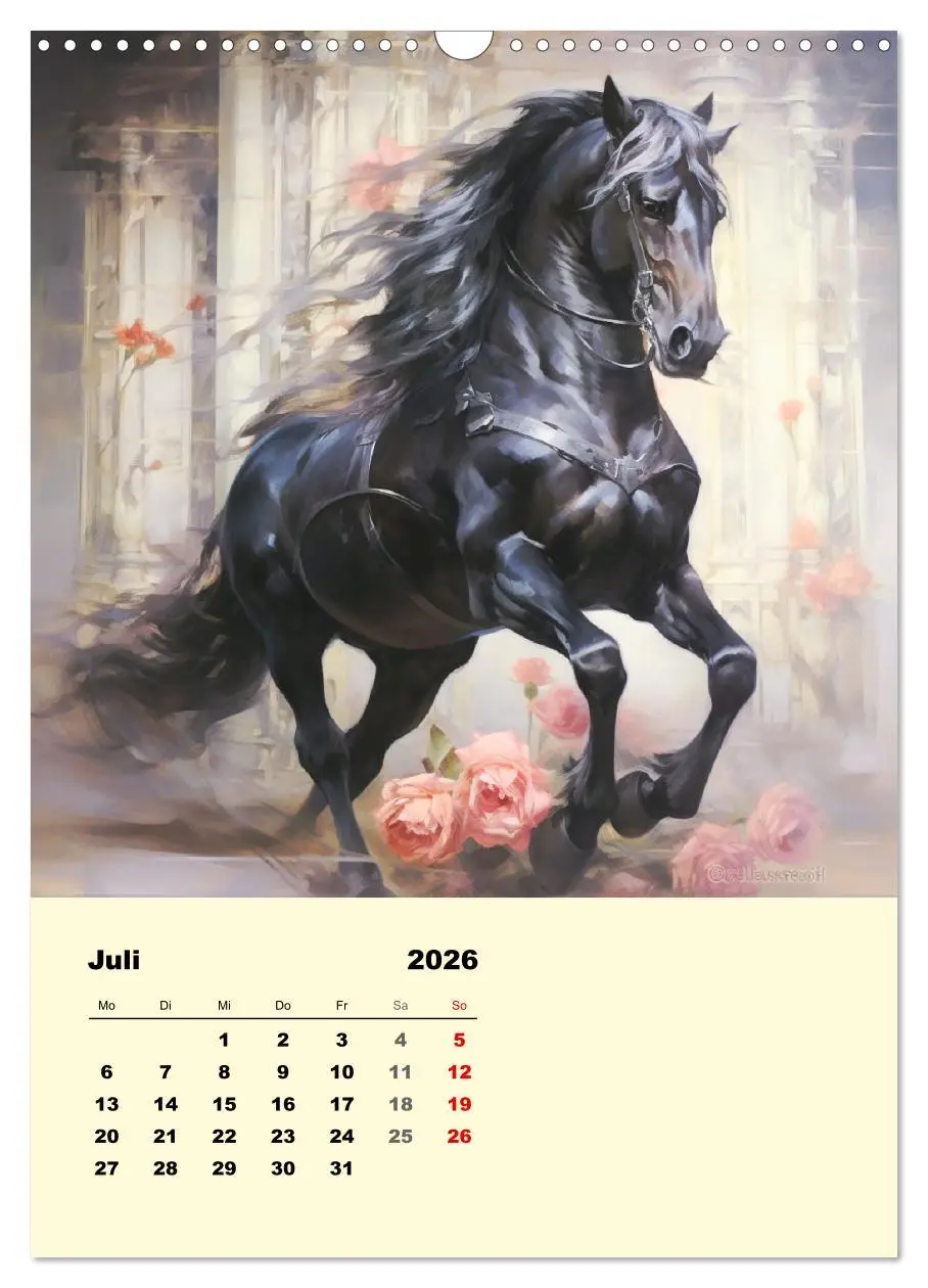 Bild: 9783516316407 | Pferde im romantischen Barockstil (Wandkalender 2026 DIN A3 hoch),...