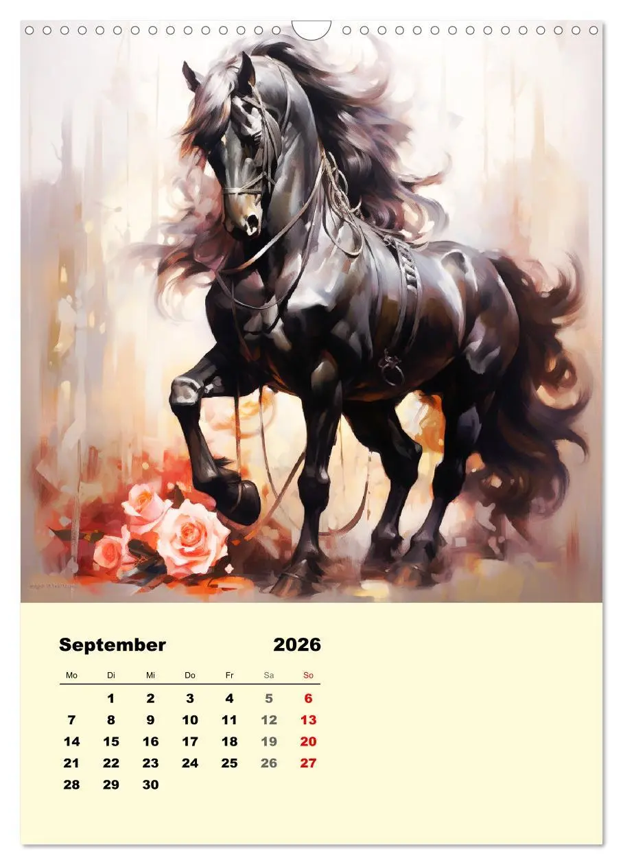 Bild: 9783516316407 | Pferde im romantischen Barockstil (Wandkalender 2026 DIN A3 hoch),...