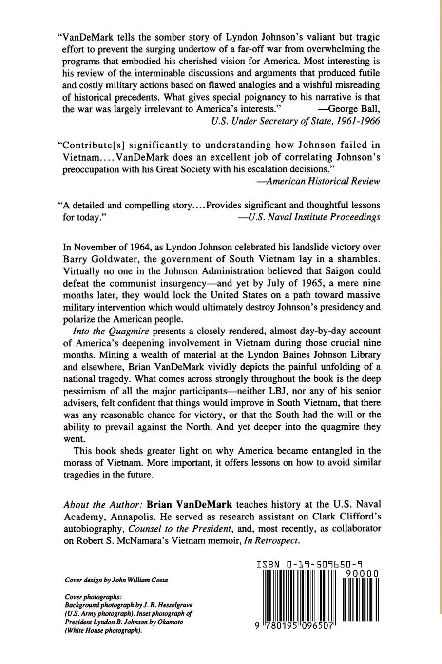 Rückseite: 9780195096507 | Into the Quagmire | Brian Vandemark | Taschenbuch | Englisch | 1995