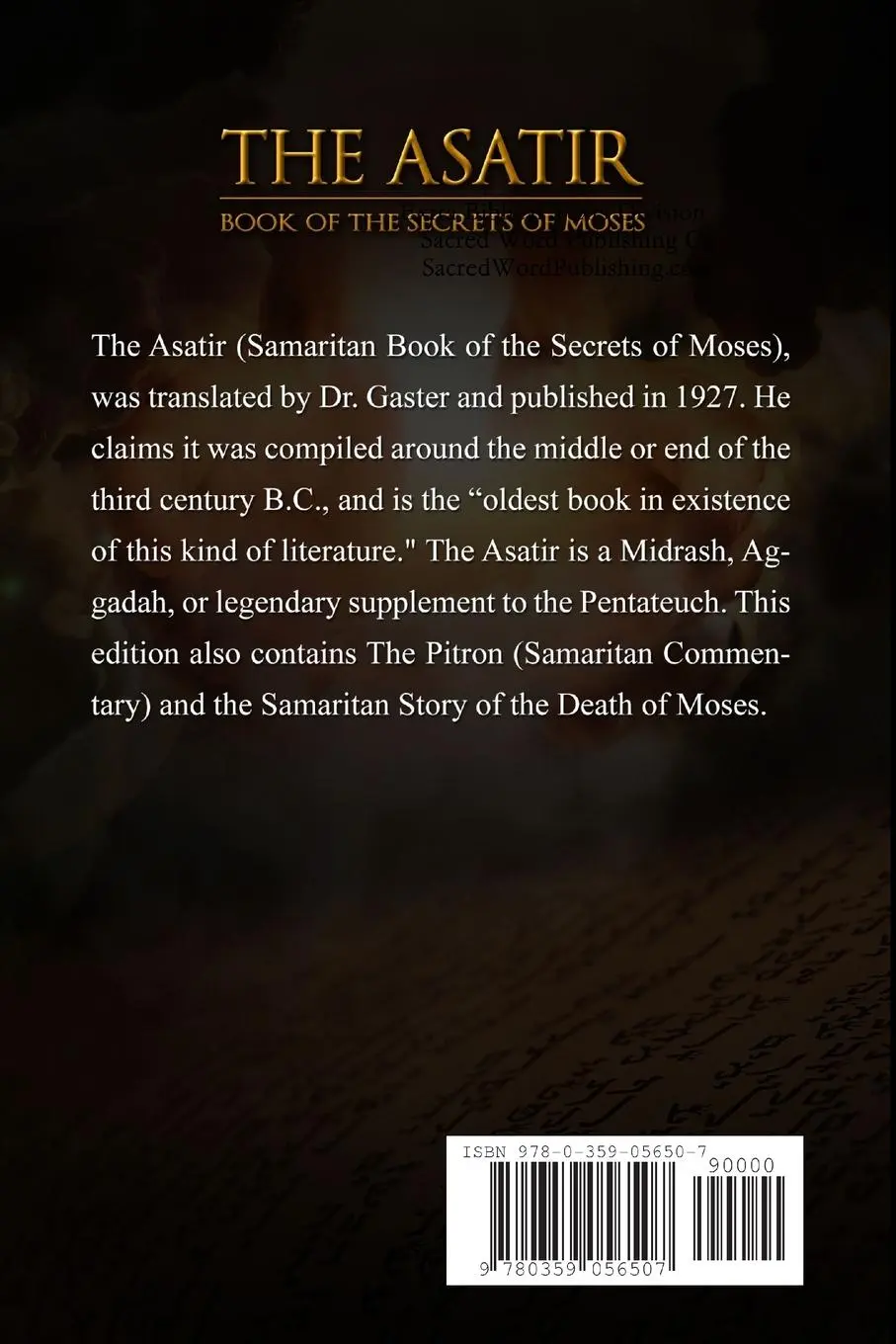 Rückseite: 9780359056507 | The Asatir | Book of the Secrets of Moses | Moses Gaster | Taschenbuch