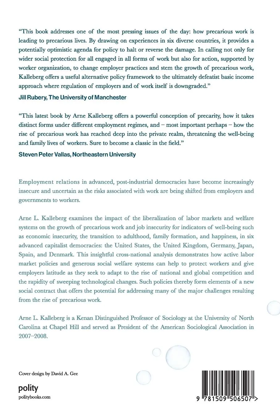 Rückseite: 9781509506507 | Precarious Lives | Job Insecurity and Well-Being in Rich Democracies