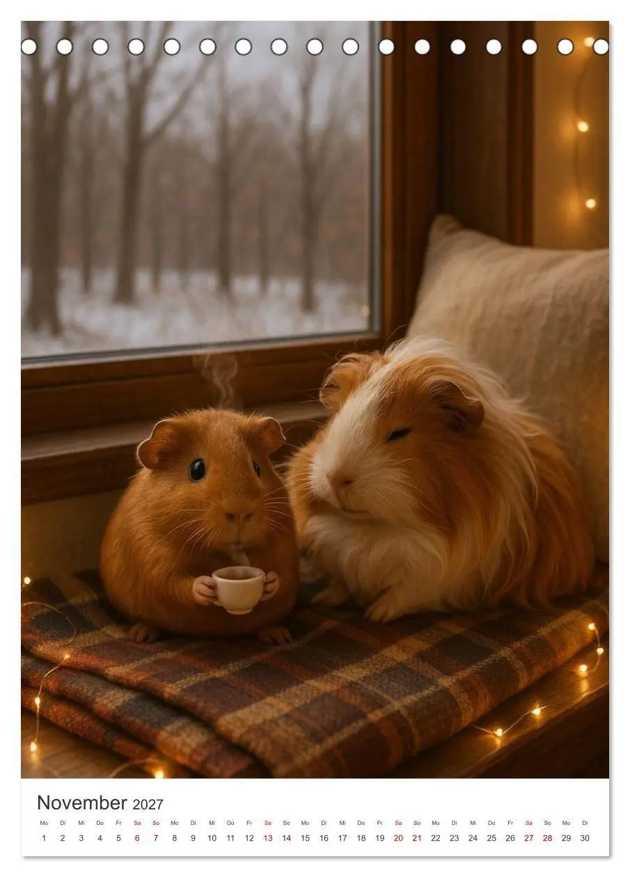 Bild: 9783516926507 | Cozy Moments - Meerschweinchen Kalender (Tischkalender 2027 DIN A5...