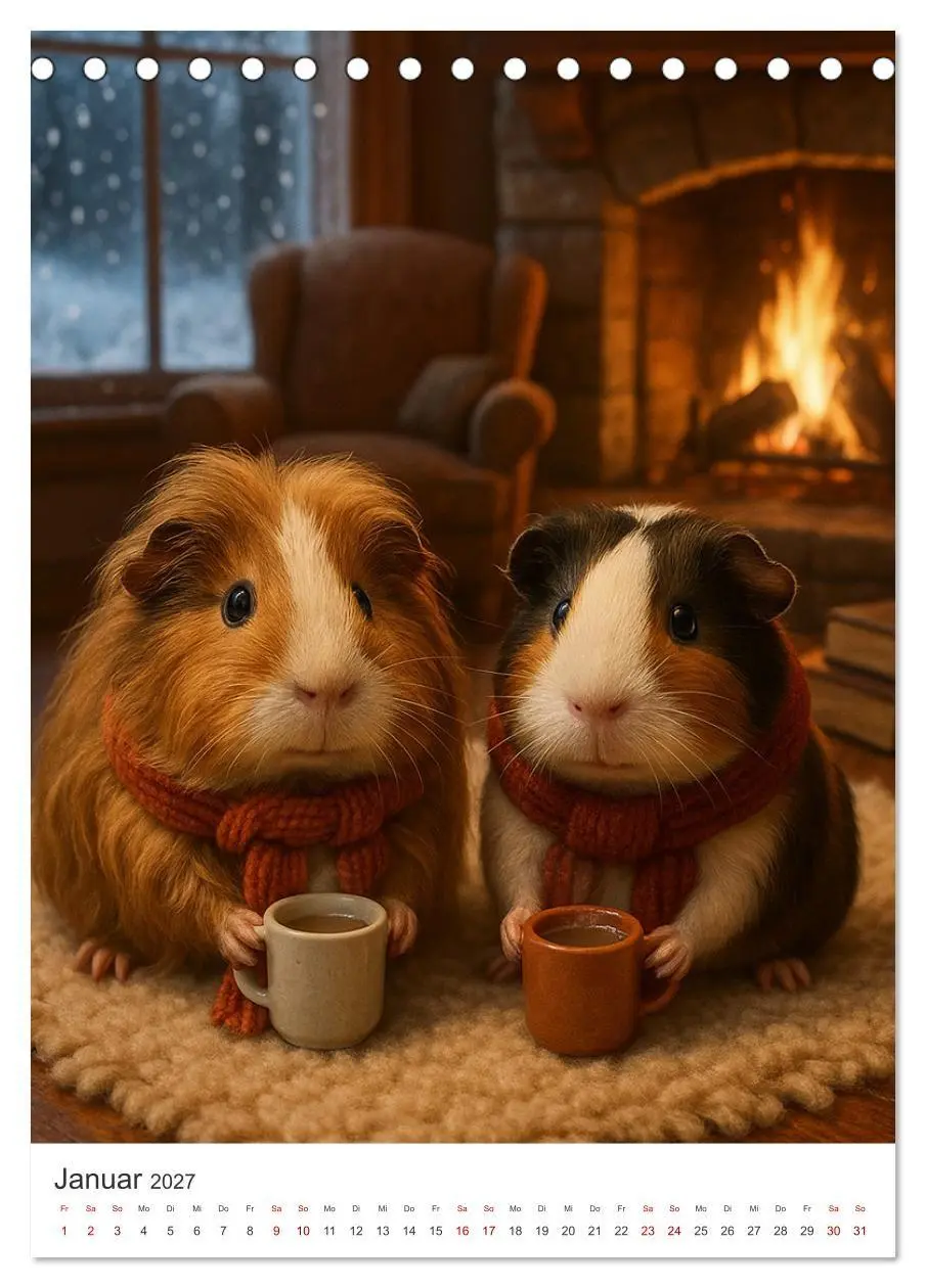 Bild: 9783516926507 | Cozy Moments - Meerschweinchen Kalender (Tischkalender 2027 DIN A5...