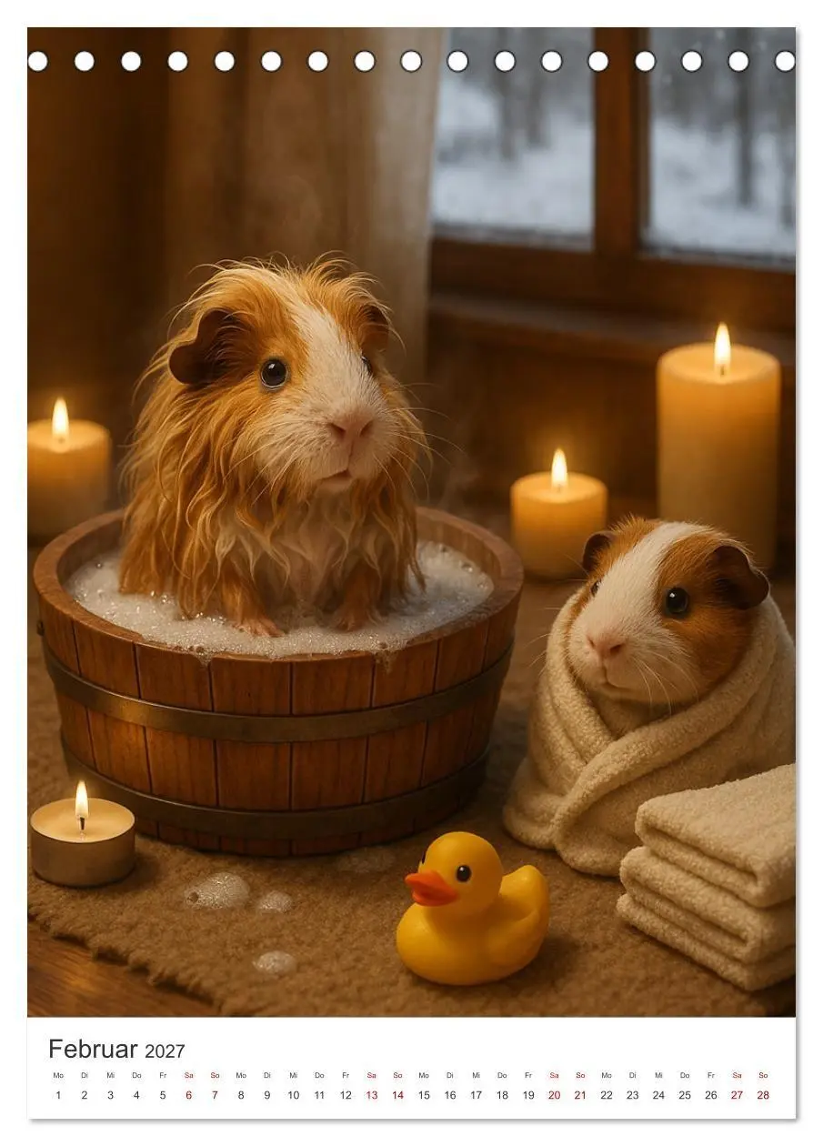 Bild: 9783516926507 | Cozy Moments - Meerschweinchen Kalender (Tischkalender 2027 DIN A5...