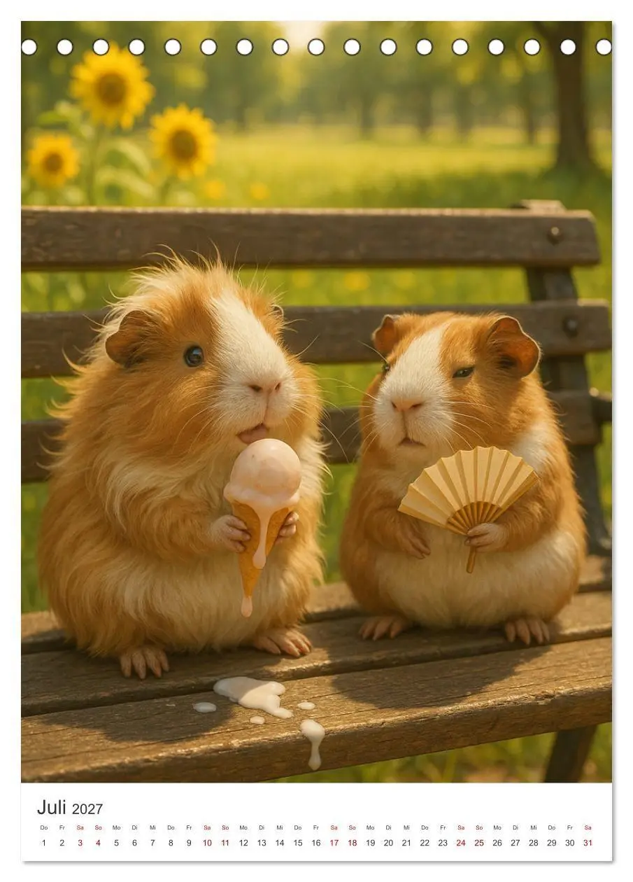 Bild: 9783516926507 | Cozy Moments - Meerschweinchen Kalender (Tischkalender 2027 DIN A5...