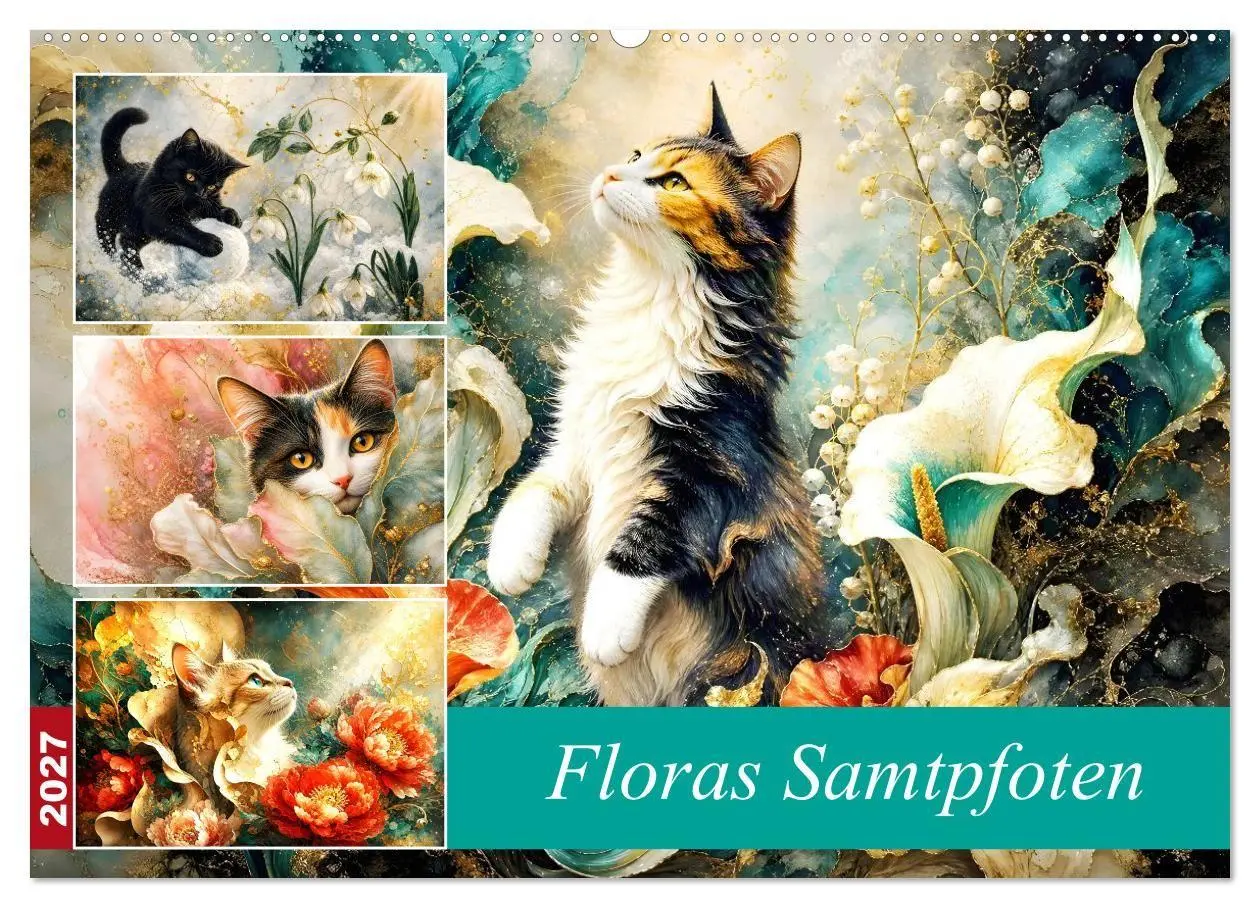 Cover: 9783594386507 | Floras Samtpfoten (Wandkalender 2027 DIN A2 quer), CALVENDO...