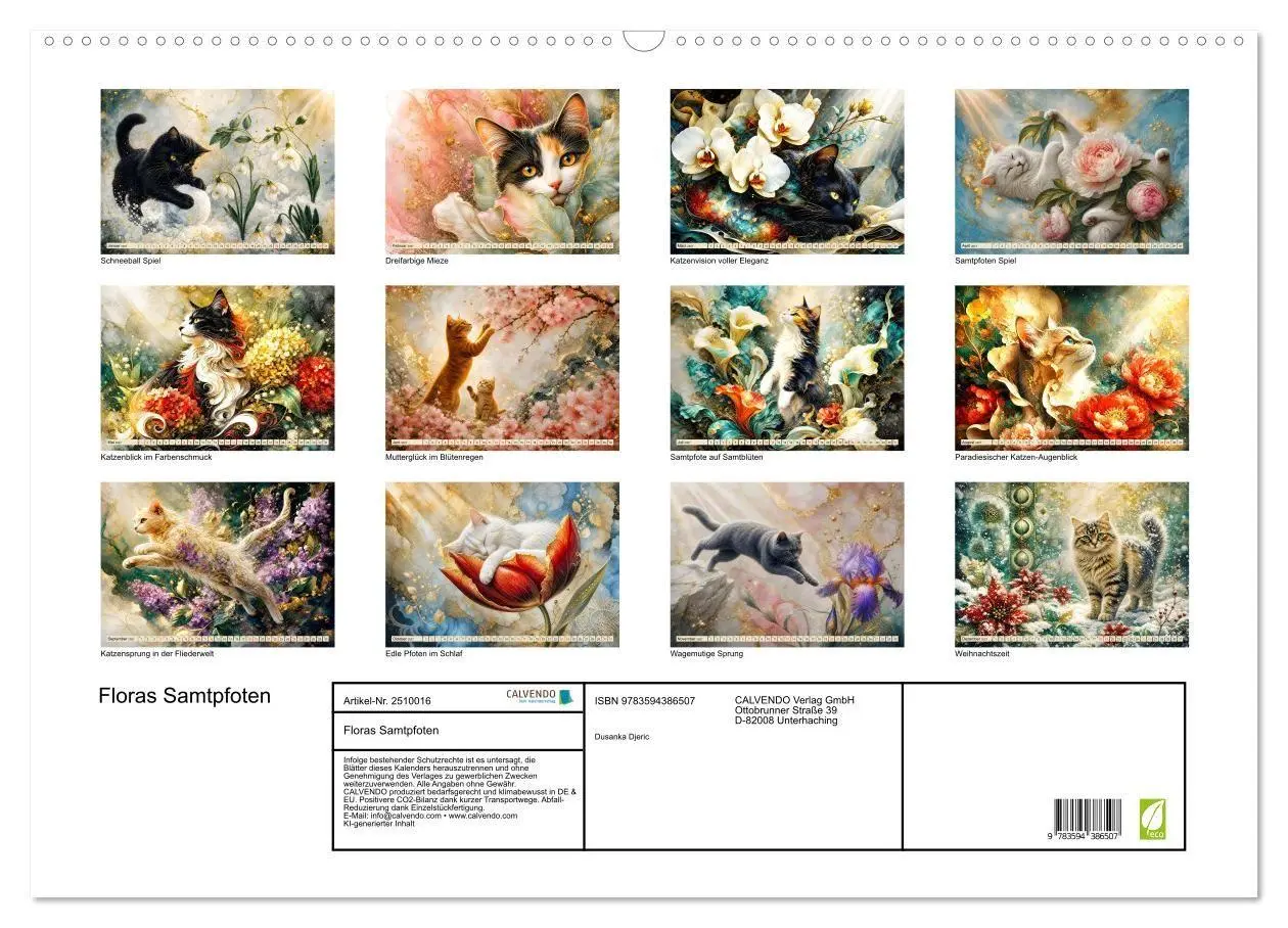 Bild: 9783594386507 | Floras Samtpfoten (Wandkalender 2027 DIN A2 quer), CALVENDO...