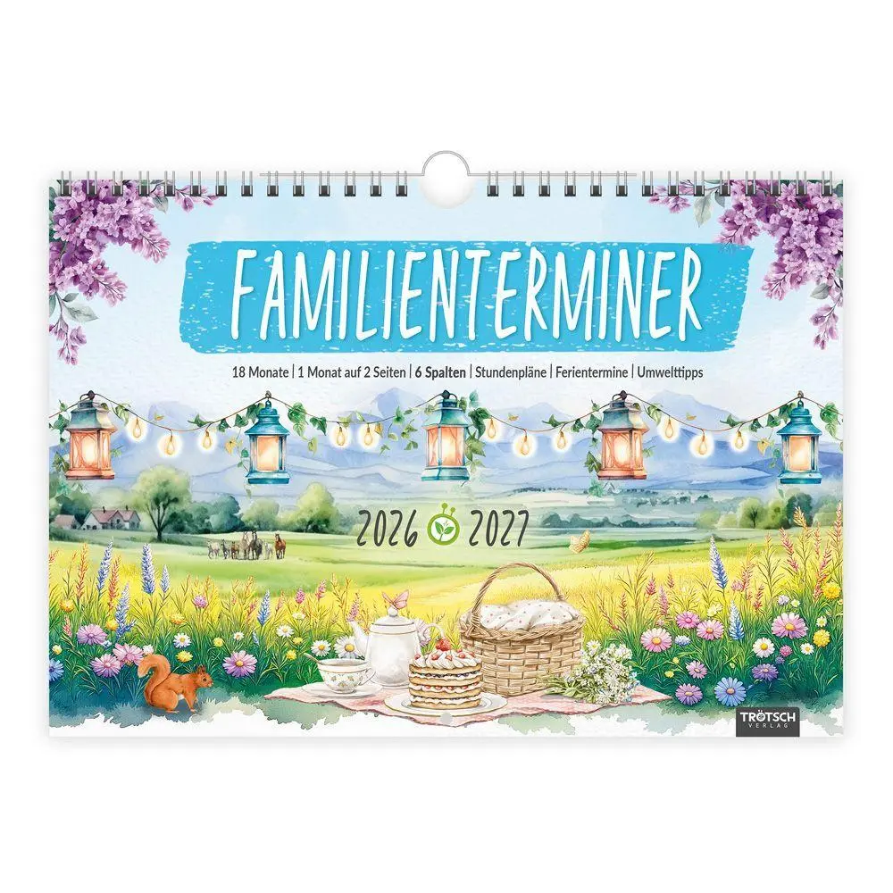 Cover: 9783988026507 | TRÖTSCH - Familienterminer Landgrüße für 18 Monate 2026/2027 | KG