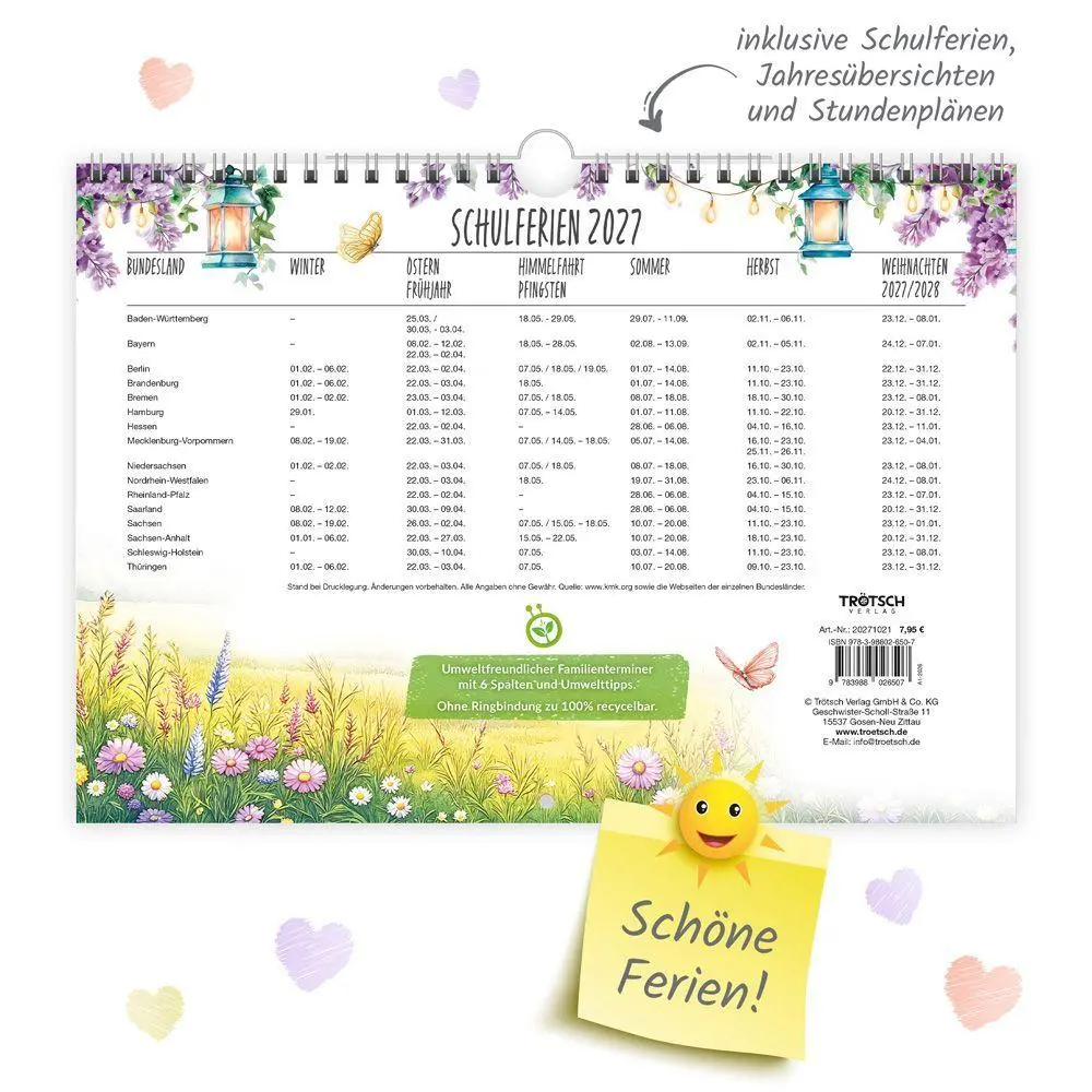 Bild: 9783988026507 | TRÖTSCH - Familienterminer Landgrüße für 18 Monate 2026/2027 | KG