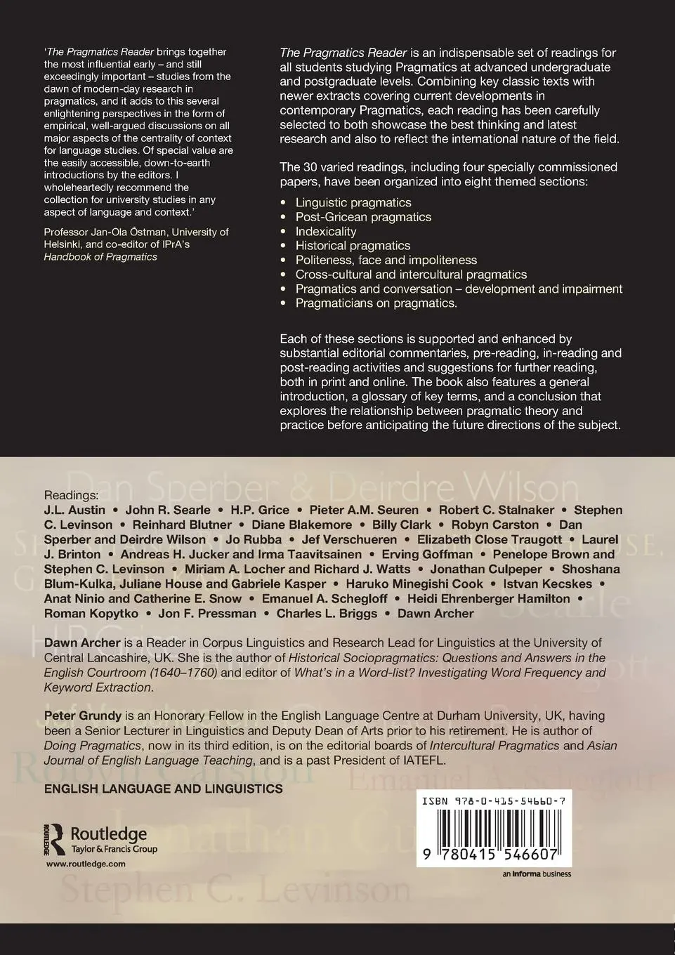 Rückseite: 9780415546607 | The Pragmatics Reader | Dawn Archer (u. a.) | Taschenbuch | Englisch