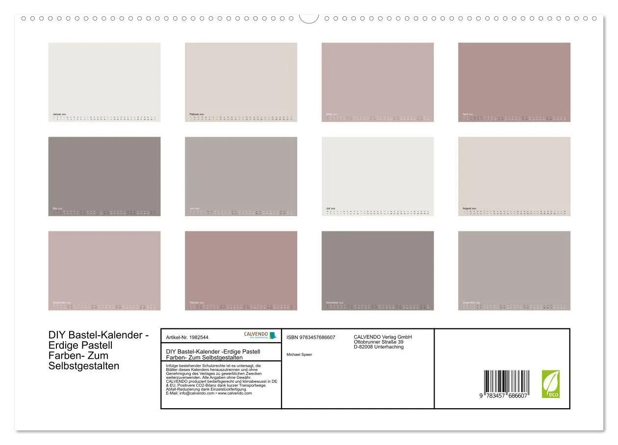 Bild: 9783457686607 | DIY Bastel-Kalender -Erdige Pastell Farben- Zum Selbstgestalten...
