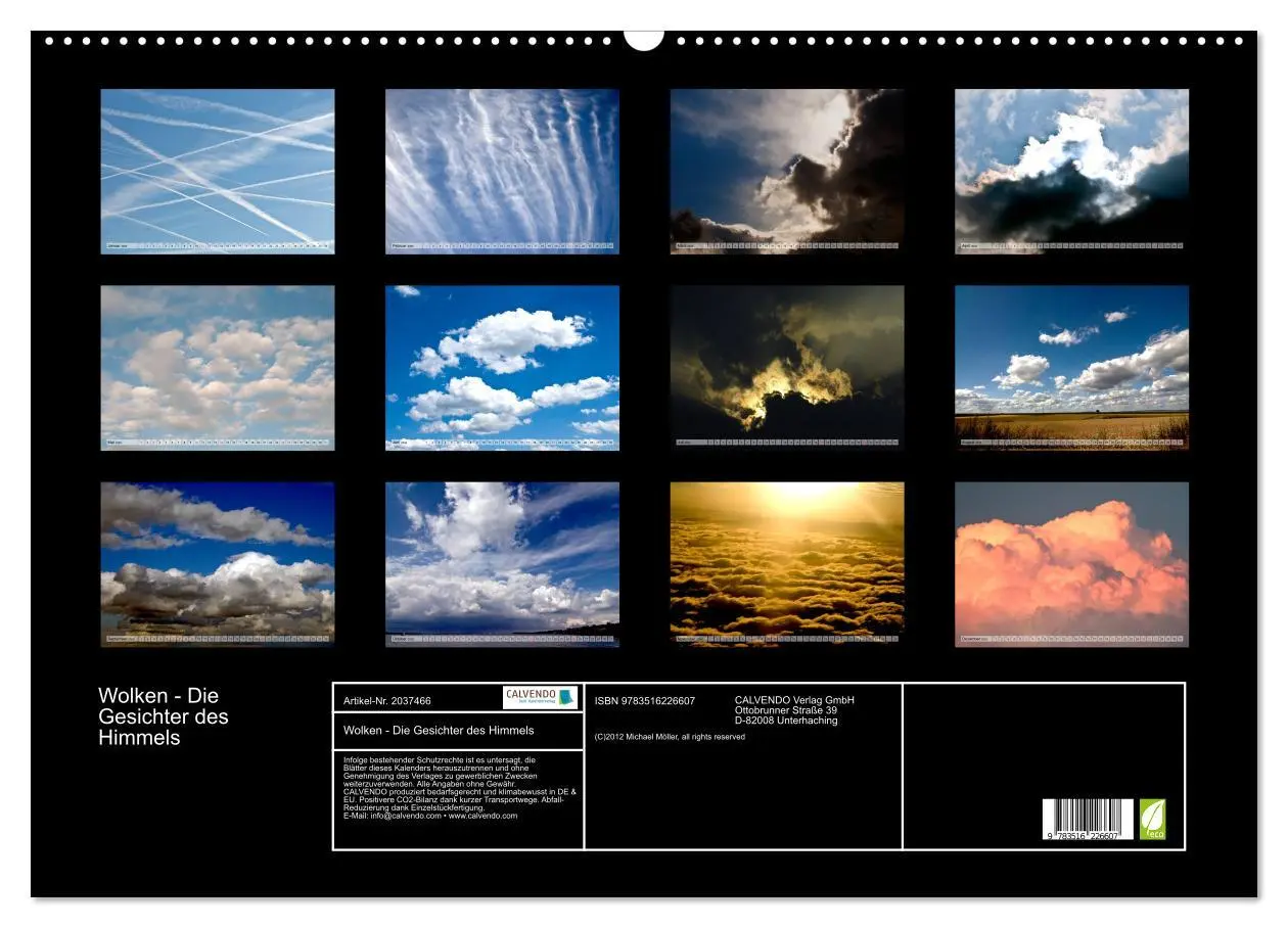 Bild: 9783516226607 | Wolken - Die Gesichter des Himmels (Wandkalender 2026 DIN A2 quer),...