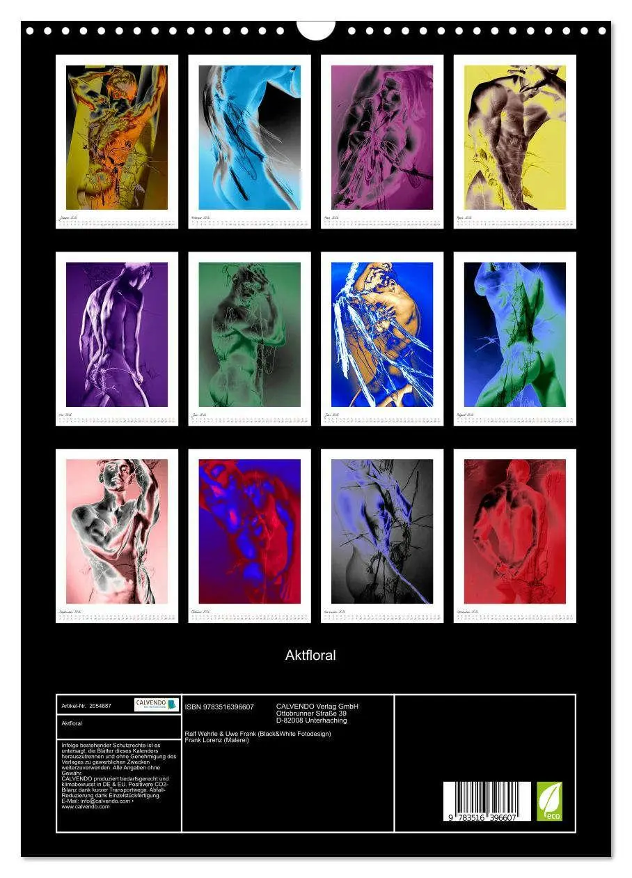 Bild: 9783516396607 | Aktfloral (Wandkalender 2026 DIN A3 hoch), CALVENDO Monatskalender