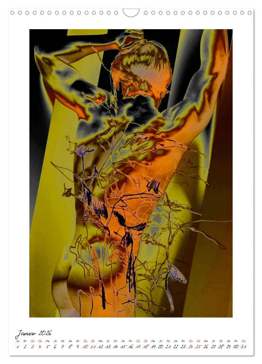 Bild: 9783516396607 | Aktfloral (Wandkalender 2026 DIN A3 hoch), CALVENDO Monatskalender