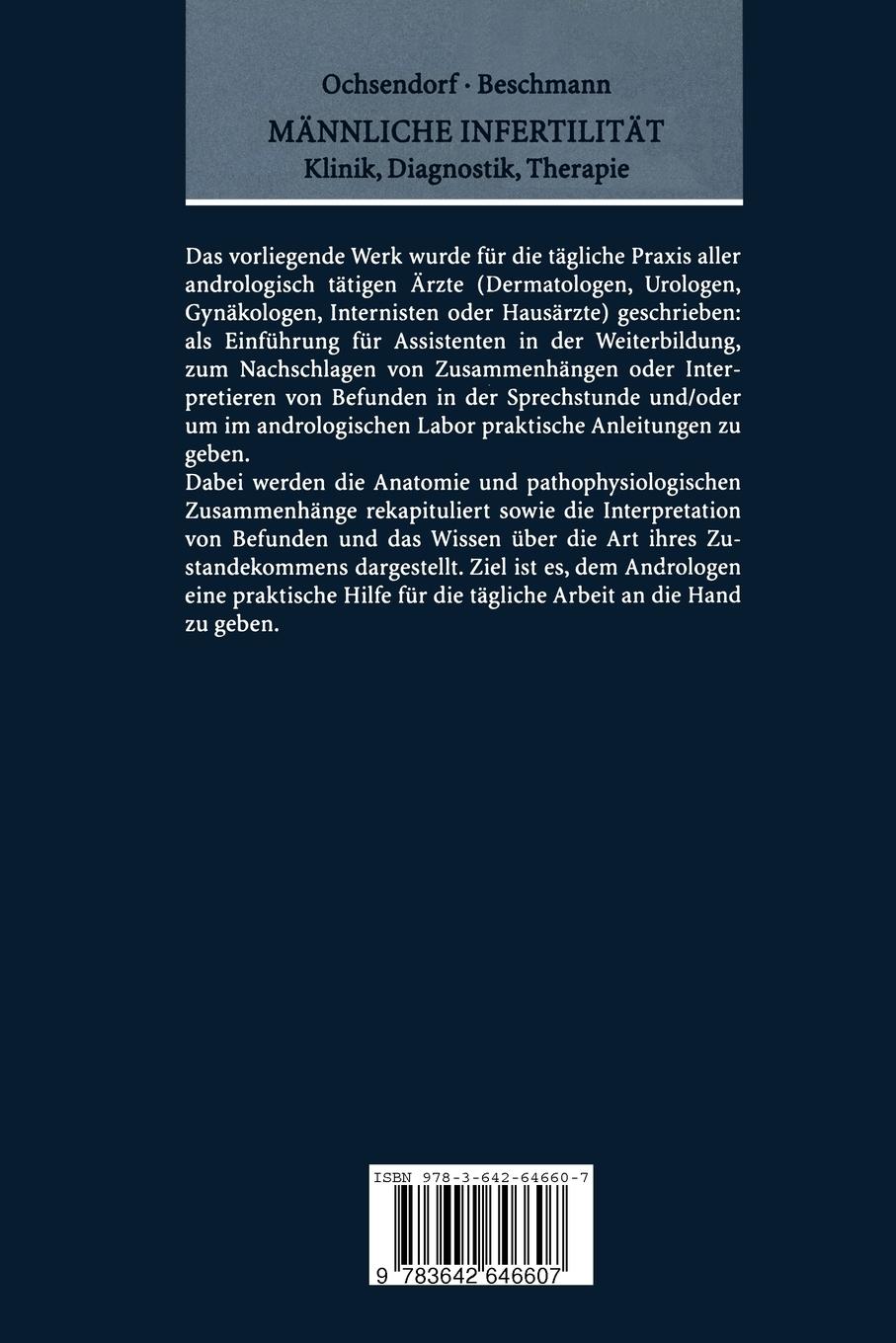 Rückseite: 9783642646607 | Männliche Infertilität | Klinik, Diagnostik, Therapie | Taschenbuch