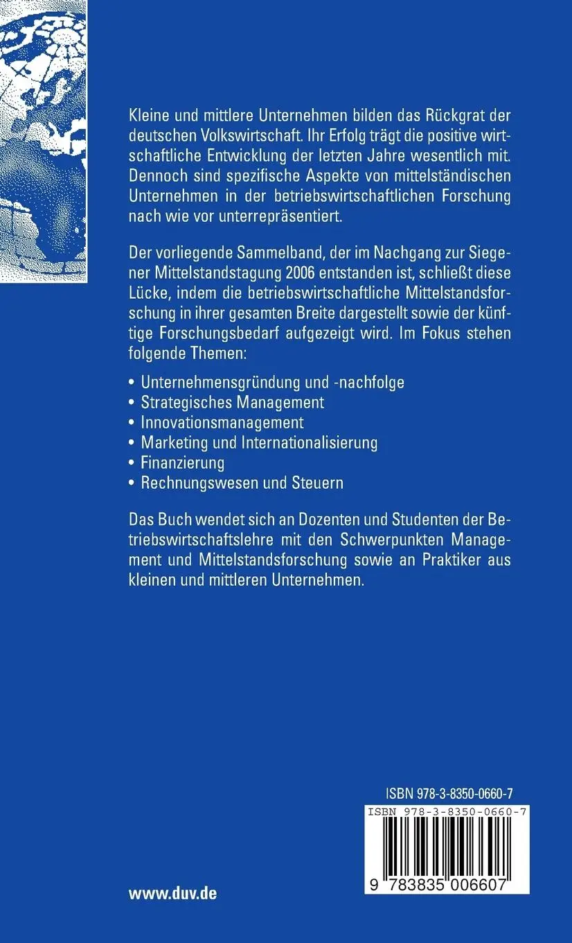Rückseite: 9783835006607 | Management kleiner und mittlerer Unternehmen | Peter Letmathe (u. a.)