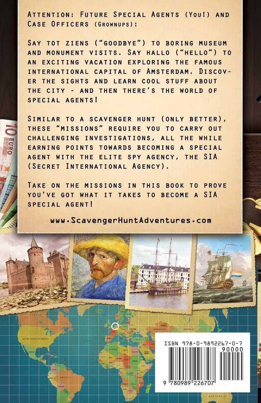 Rückseite: 9780989226707 | Mission Amsterdam | A Scavenger Hunt Adventure (Travel Book For Kids)