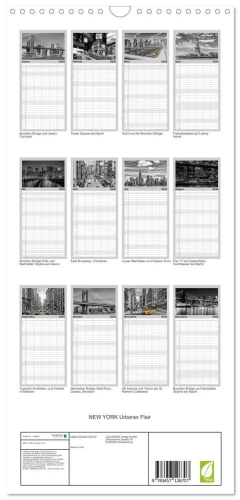 Bild: 9783457126707 | Familienplaner 2025 - NEW YORK Urbaner Flair mit 5 Spalten...