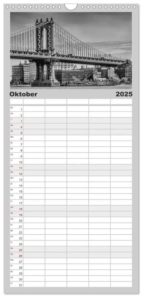 Bild: 9783457126707 | Familienplaner 2025 - NEW YORK Urbaner Flair mit 5 Spalten...