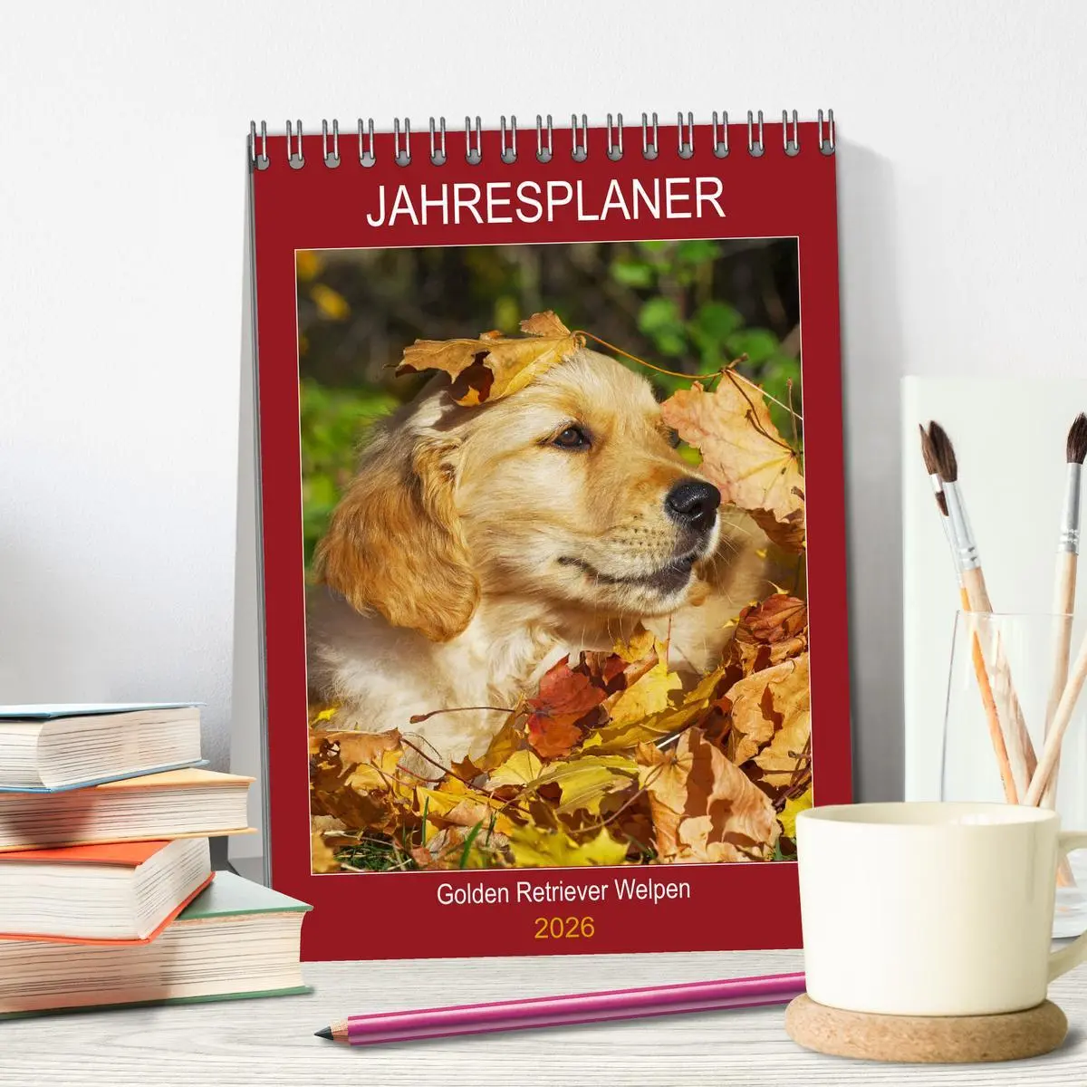 Bild: 9783516386707 | Jahresplaner Golden Retriever Welpen (Tischkalender 2026 DIN A5...