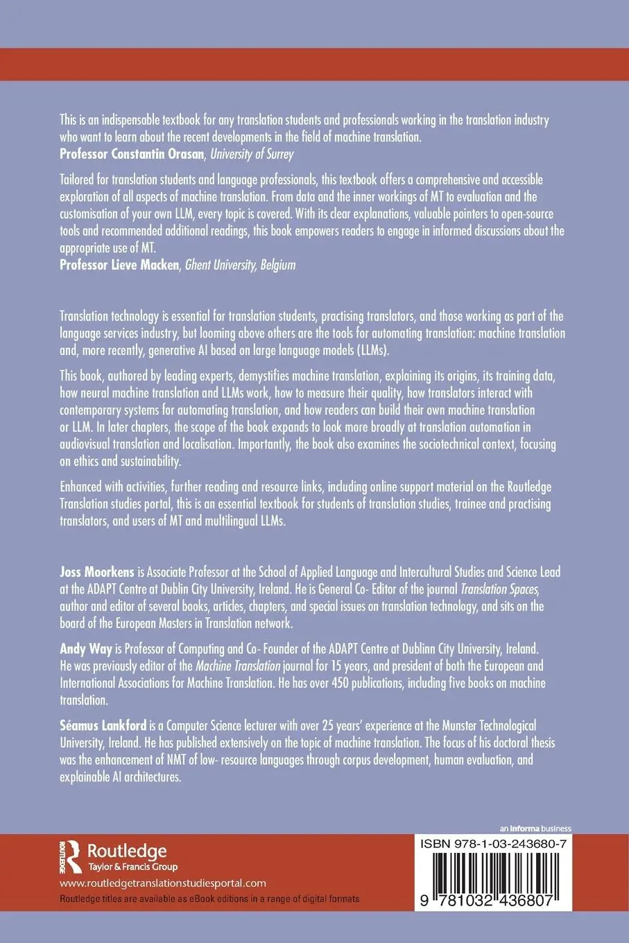 Rückseite: 9781032436807 | Automating Translation | Joss Moorkens (u. a.) | Taschenbuch | 2024