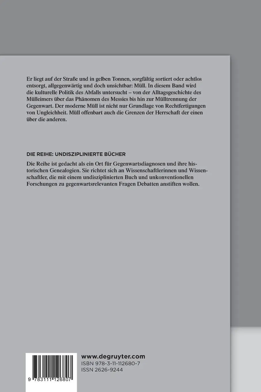 Rückseite: 9783111126807 | Die Politisierung des Abfalls | Laura Moisi | Taschenbuch | Deutsch