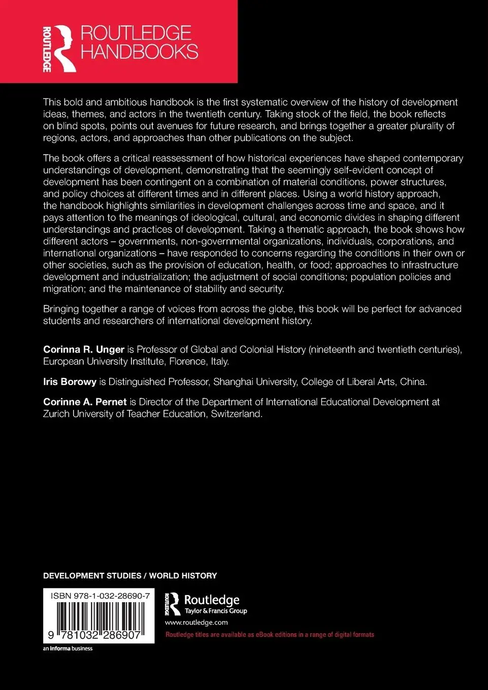 Rückseite: 9781032286907 | The Routledge Handbook on the History of Development | Unger (u. a.)