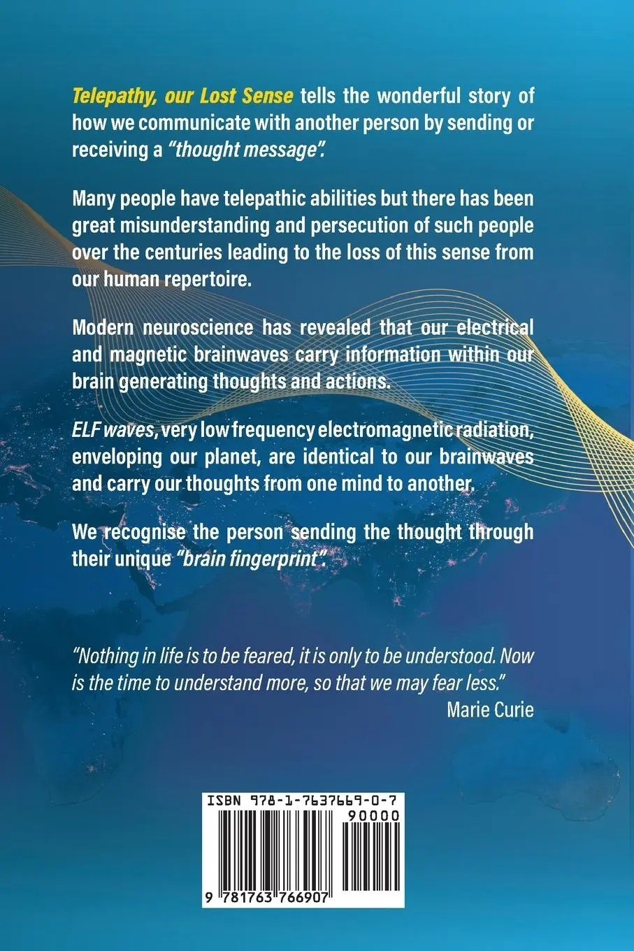 Rückseite: 9781763766907 | Telepathy our Lost Sense | Neuroscience sheds Light on ESP | Buch