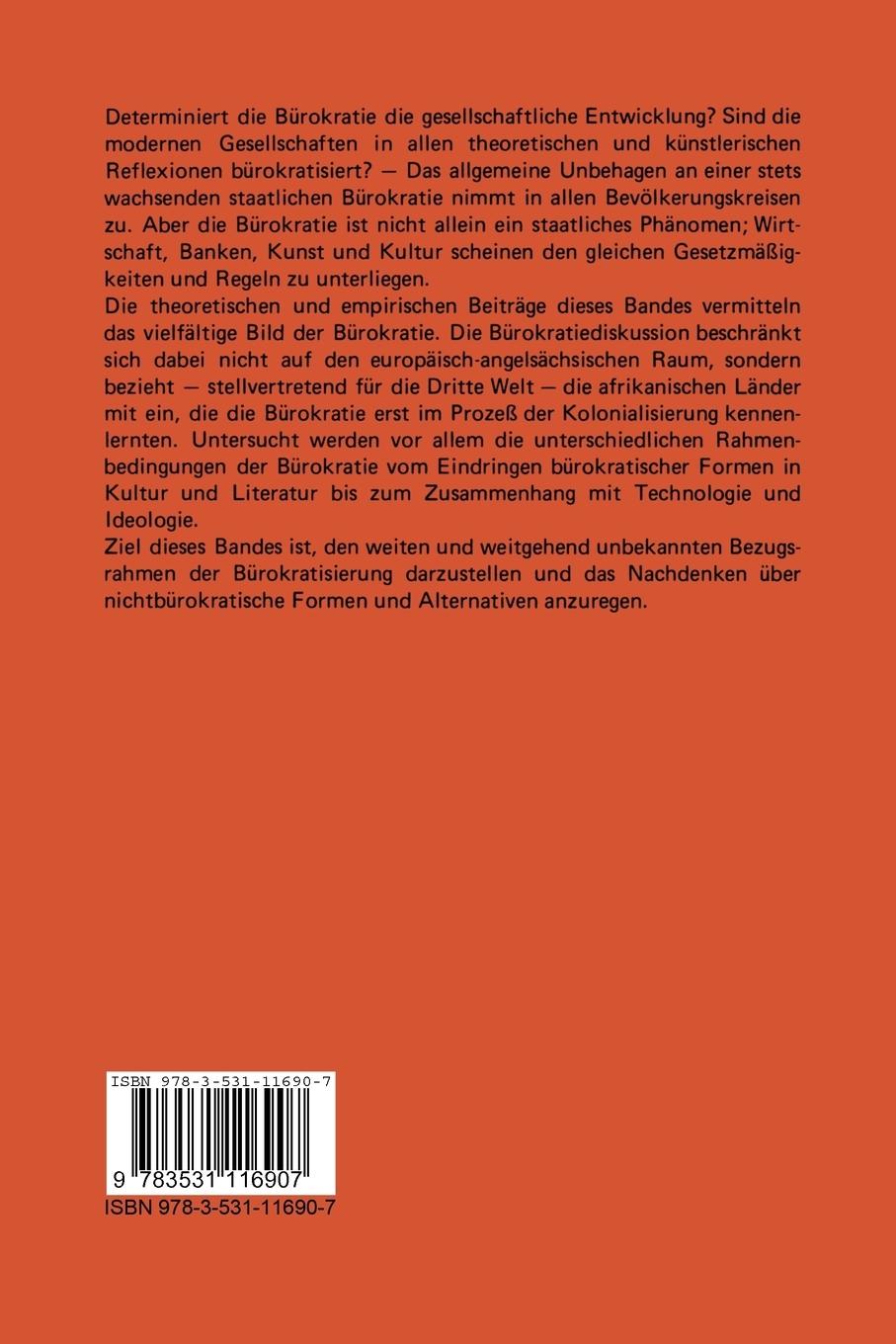 Rückseite: 9783531116907 | Bürokratie als Schicksal? | Stanley Diamond | Taschenbuch | 244 S.