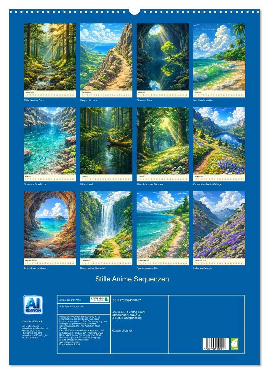 Bild: 9783594346907 | Stille Anime Sequenzen (Wandkalender 2027 DIN A2 hoch), CALVENDO...