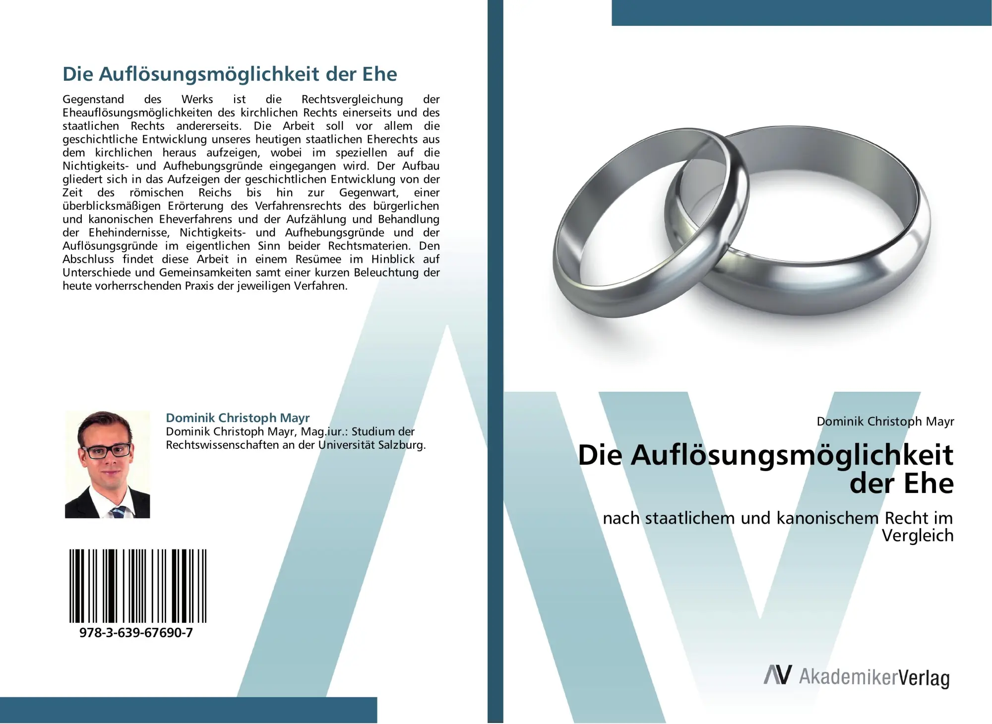 Cover: 9783639676907 | Die Auflösungsmöglichkeit der Ehe | Dominik Christoph Mayr | Buch