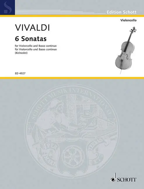 Cover: 9783795796907 | 6 Sonatas | Violoncello und Basso continuo., Edition Schott | Vivaldi