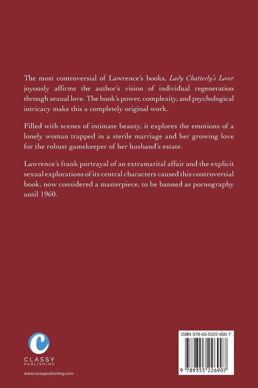 Rückseite: 9789355226907 | Lady Chatterley's Lover | D. H. Lawrence | Taschenbuch | Englisch