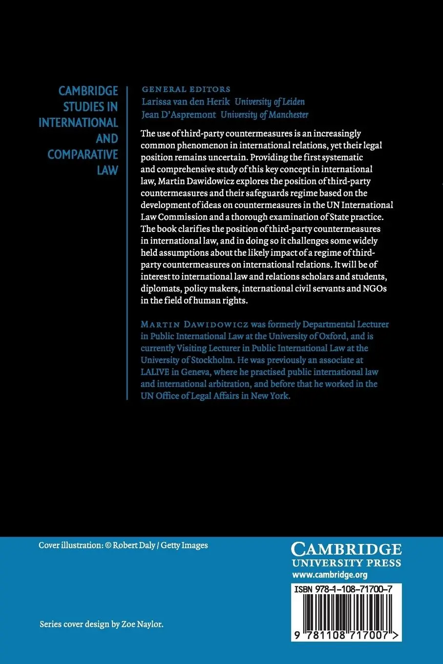 Rückseite: 9781108717007 | Third-Party Countermeasures in International Law | Martin Dawidowicz