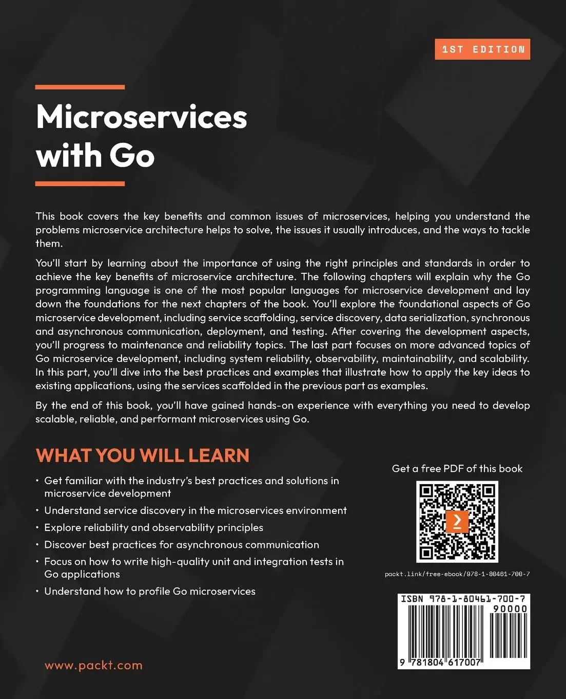 Rückseite: 9781804617007 | Microservices with Go | Alexander Shuiskov | Taschenbuch | Englisch