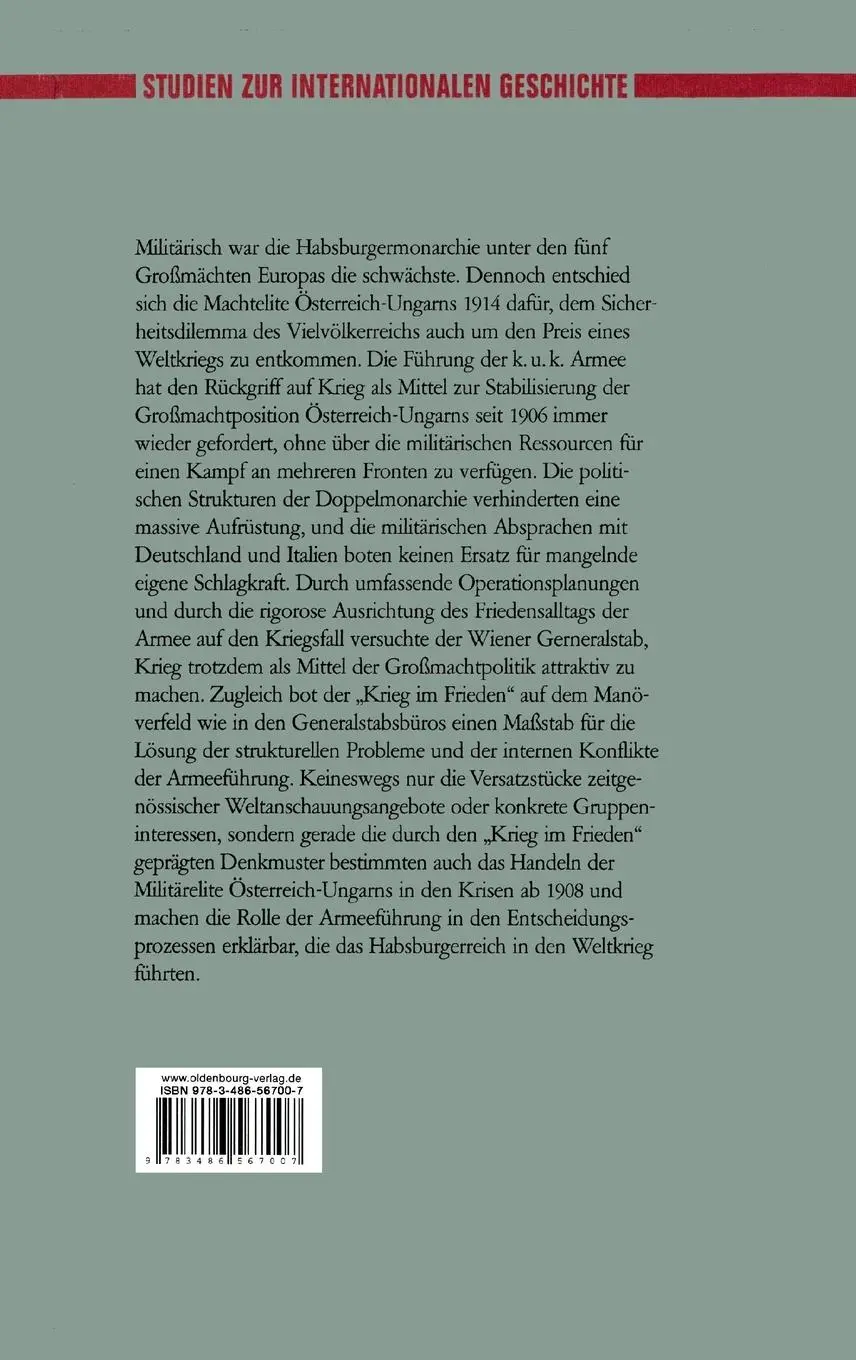 Rückseite: 9783486567007 | "Krieg im Frieden" | Günther Kronenbitter | Buch | VIII | Deutsch