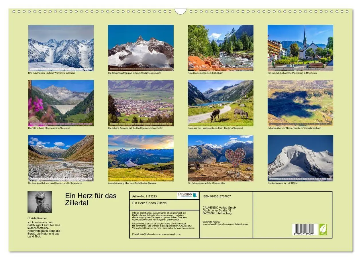Bild: 9783516707007 | Ein Herz für das Zillertal (Wandkalender 2026 DIN A2 quer),...