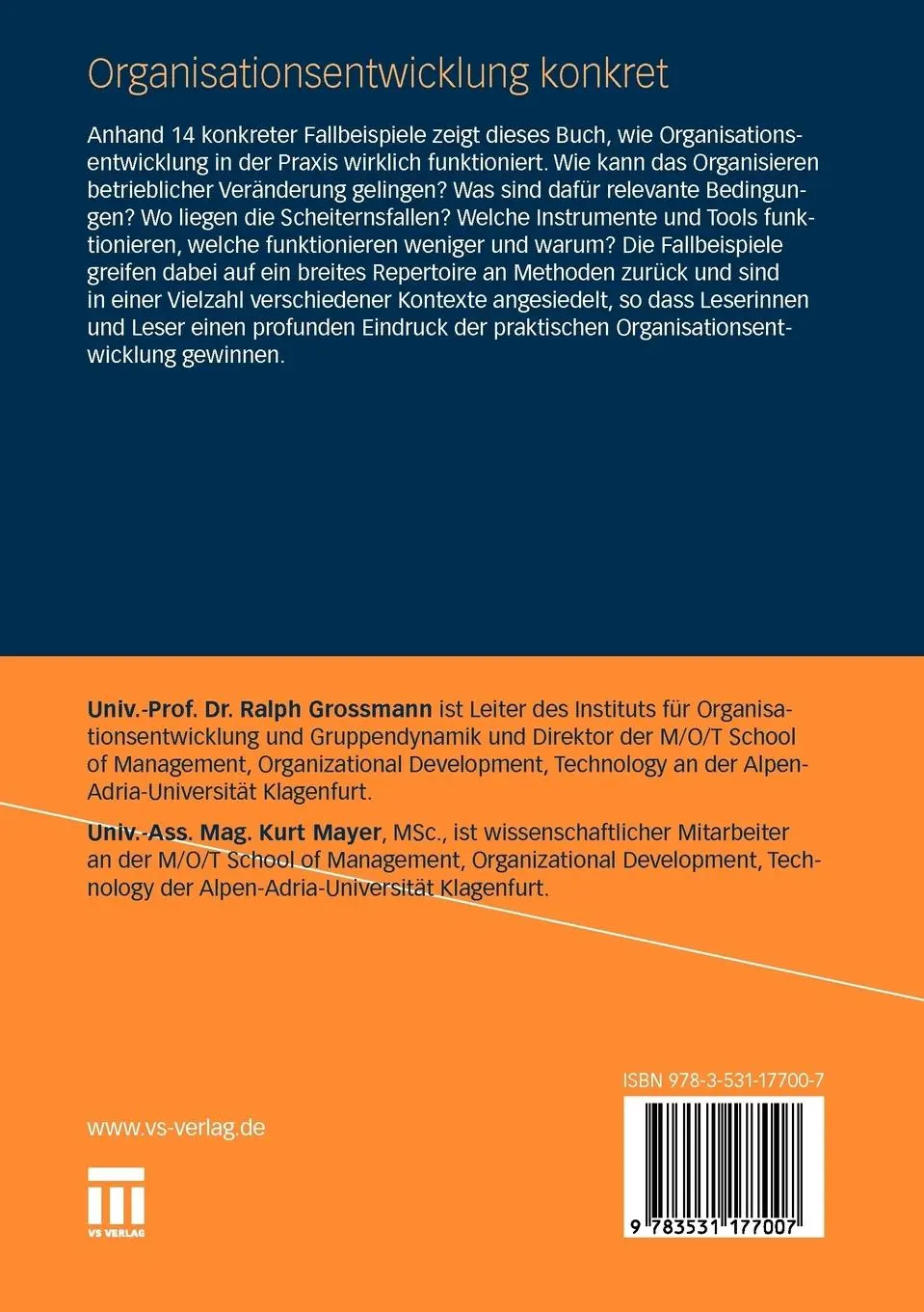 Rückseite: 9783531177007 | Organisationsentwicklung konkret | Kurt Mayer (u. a.) | Taschenbuch