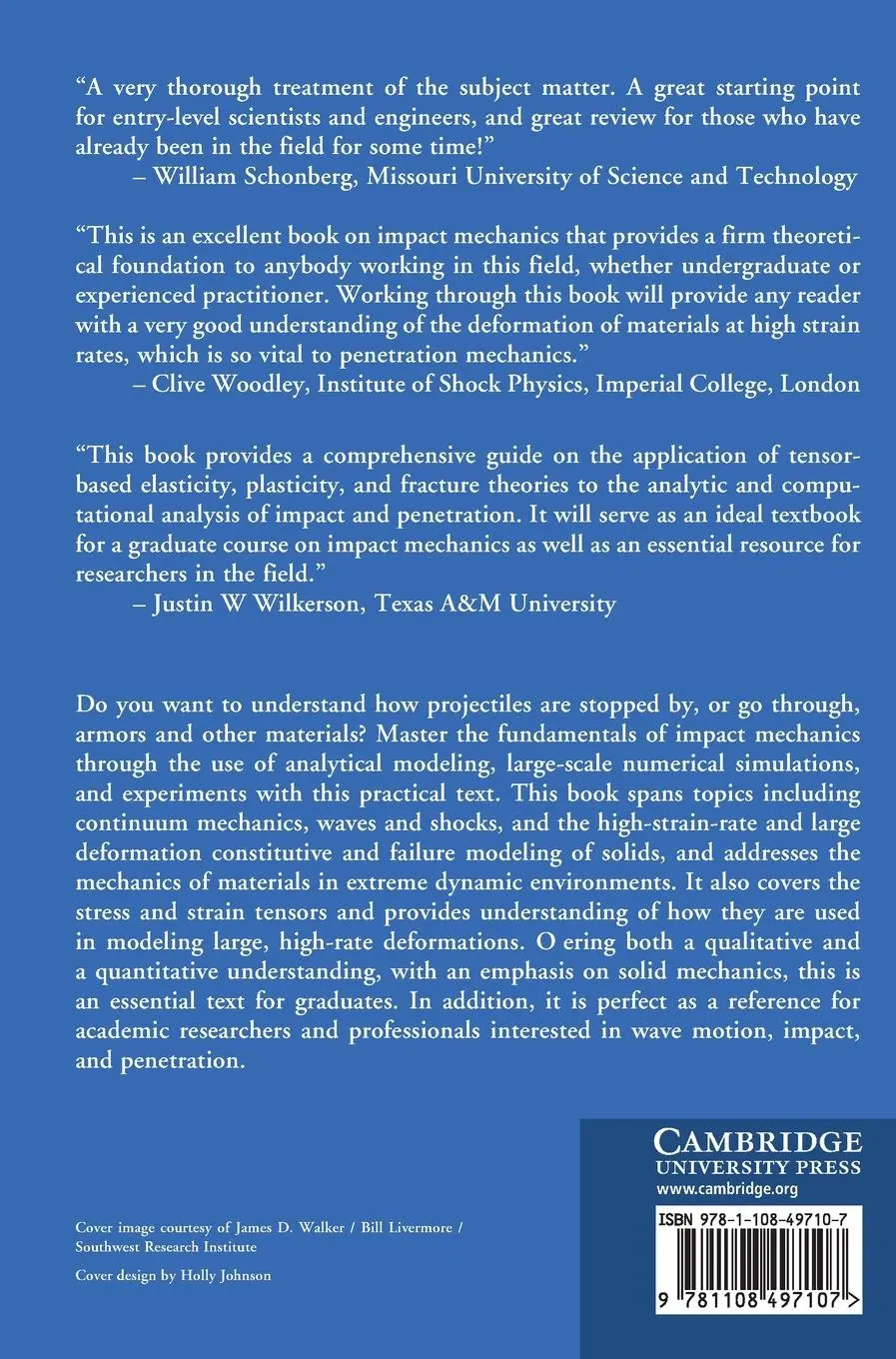 Rückseite: 9781108497107 | Modern Impact and Penetration Mechanics | James Walker | Buch | 2021