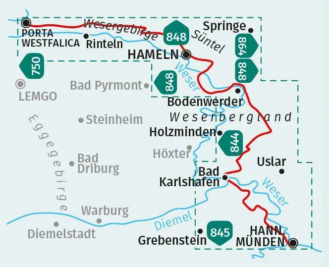 Bild: 9783991217107 | KOMPASS Wanderkarte 819 Weserbergland-Weg 1:50.000 | (Land-)Karte