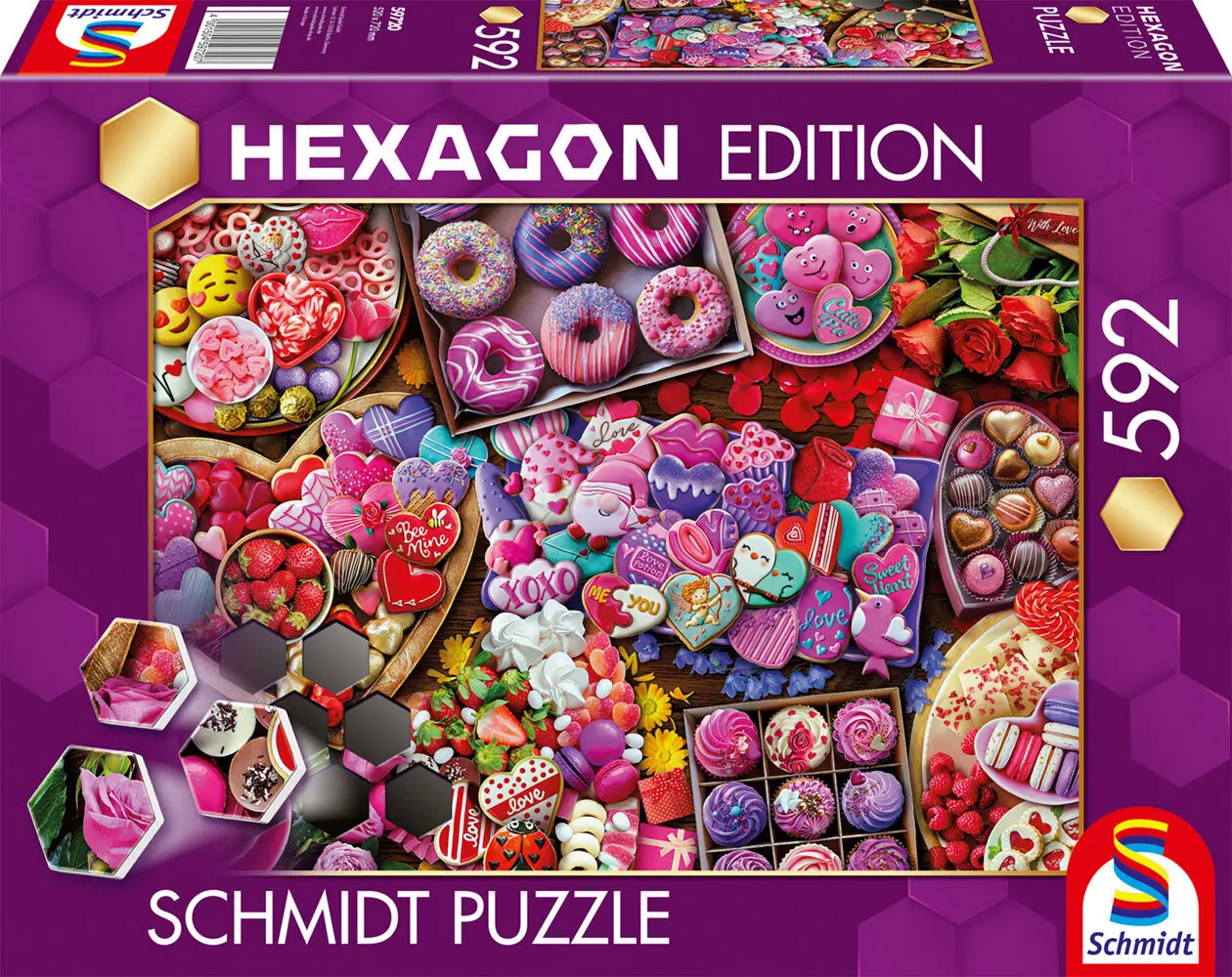 Cover: 4001504597207 | Hexagon Puzzle, Lieblingsleckereien, 592 Teile | Spiel | Schachtel