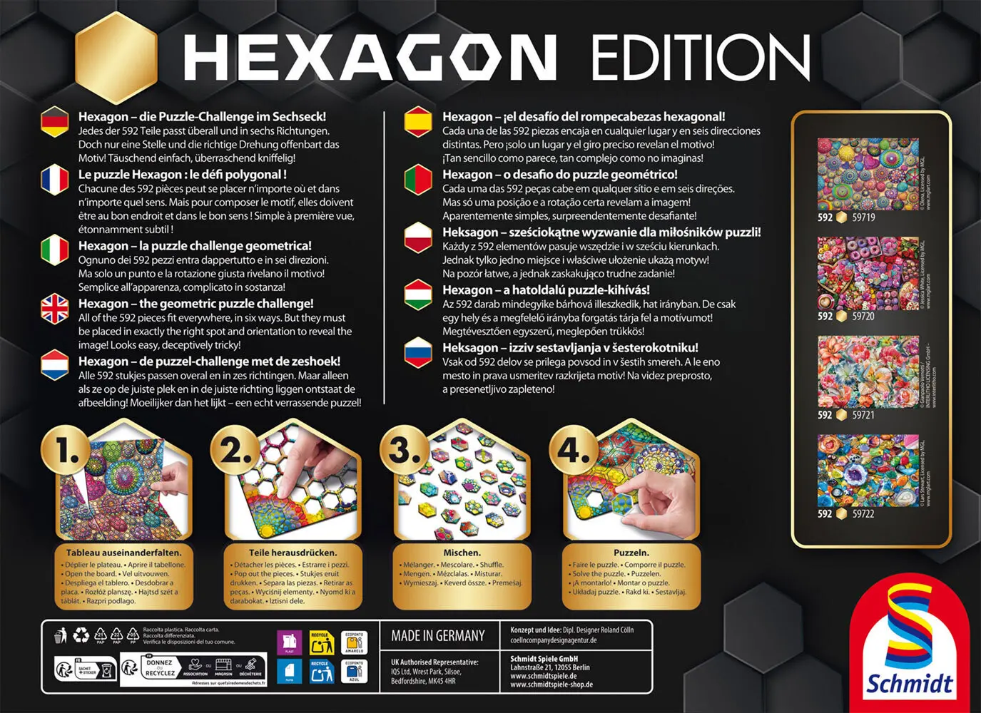 Bild: 4001504597207 | Hexagon Puzzle, Lieblingsleckereien, 592 Teile | Spiel | Schachtel