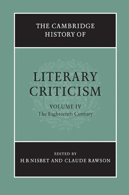 Cover: 9780521317207 | The Cambridge History of Literary Criticism | H. B. Nisbet (u. a.)