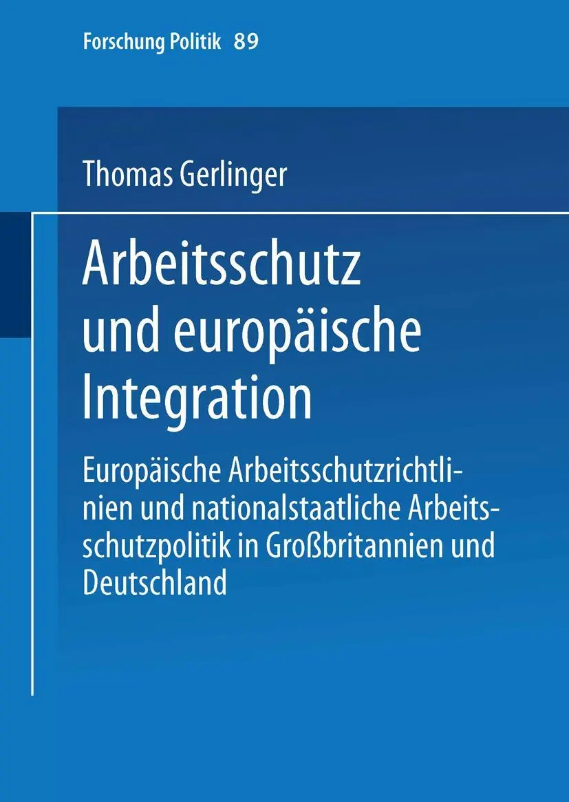 Cover: 9783810027207 | Arbeitsschutz und europäische Integration | Thomas Gerlinger | Buch